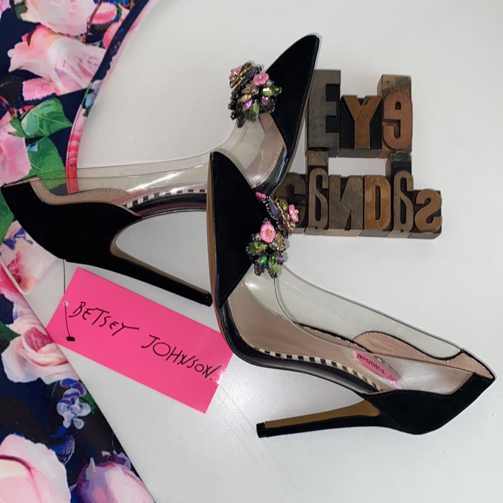 Betsey Johnson Black and Pink Heels